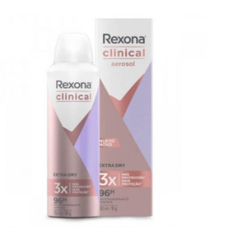 Desodorante Aerosol Rexona Clinical Feminino Extra Dry 91g - Drogaria Poupa Centro