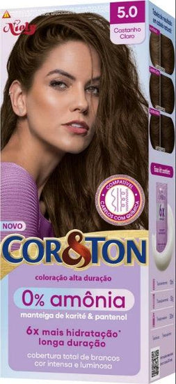 Tintura Cor&Ton Sem Amônia 5.0 Castanho Claro - Drogaria Poupa Centro