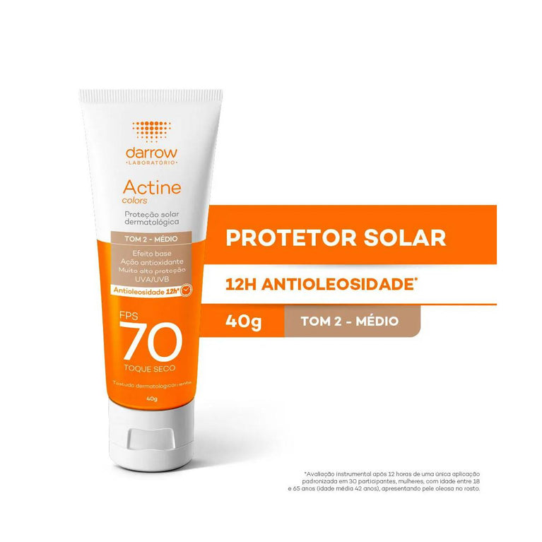 Protetor Solar Facial Darrow Actine FPS 70 Tom 2 40g