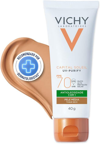 Protetor Solar Vichy Capital Soleil UV-Purify Cor Média FPS 70 Com 40g