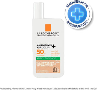Protetor Solar Facial La Roche-Posay Anthelios Airlicium Fluido Antioleosidade Com Cor 2.0 FPS 50 - 40ml