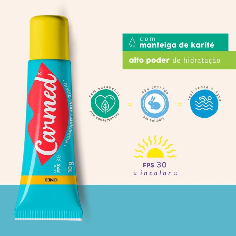 Hidratante Labial Carmed FPS 30 Incolor Proteção Diária 10g