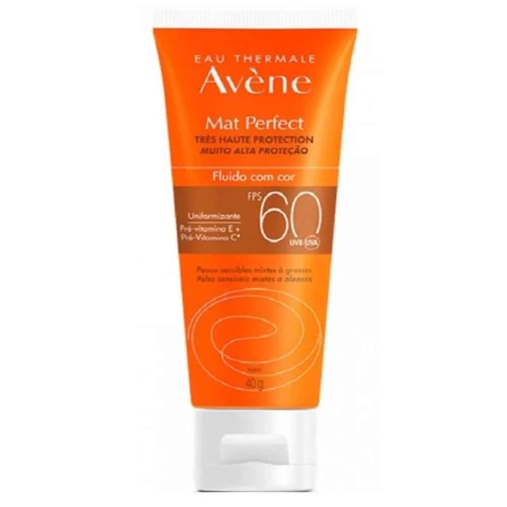 Protetor Solar Facial Avene Mat Perfect com Cor FPS 60: Proteção e Cuidado - 40G