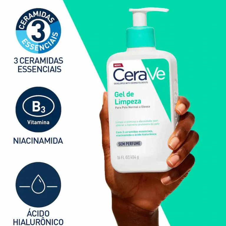 Gel de Limpeza Facial CeraVe Pele Normal a Oleosa Sem Perfume com 150g