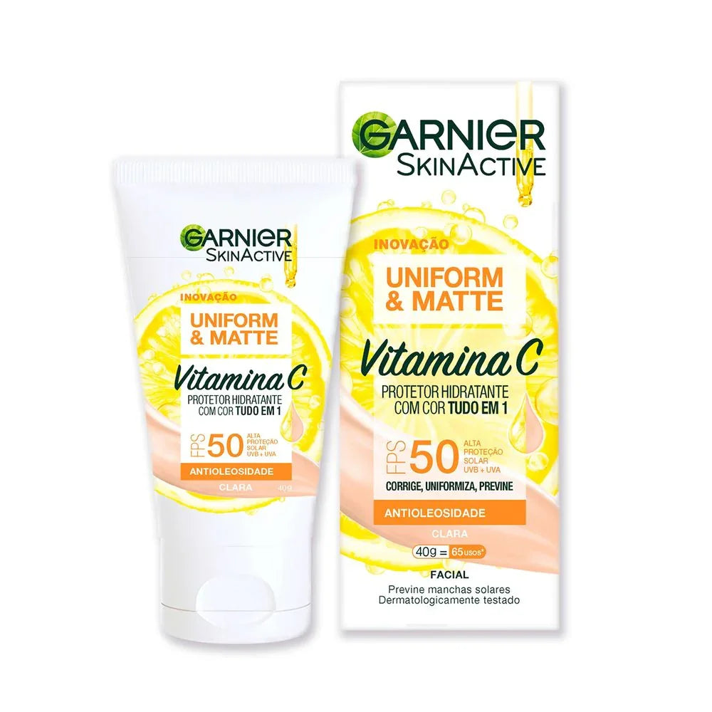 Protetor Solar Hidratante Facial Garnier Uniform & Matte FPS30 40g