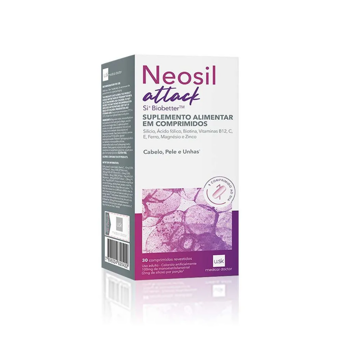 Polivitaminico Neosil Attack Para Cabelos, Unhas E Pele Compre 60 Comprimidos Ganhe + 30