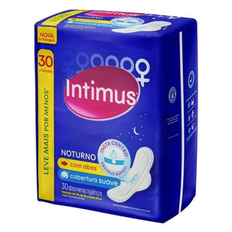 Absorvente Intimus Gel Noturno Suave Abas 30 unidades - Drogaria Poupa Centro