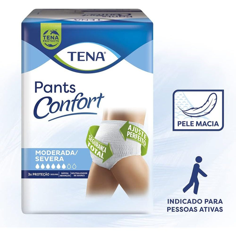Tena Pants Confort, Roupa Íntima para Incontinência Urinária, G/EG - 32 unidades