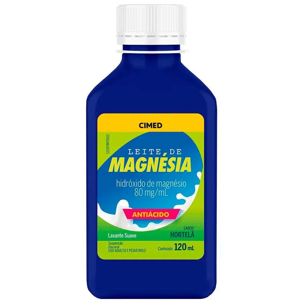 Leite Magnésia Hortelã Suspensão Oral Frasco 120ml