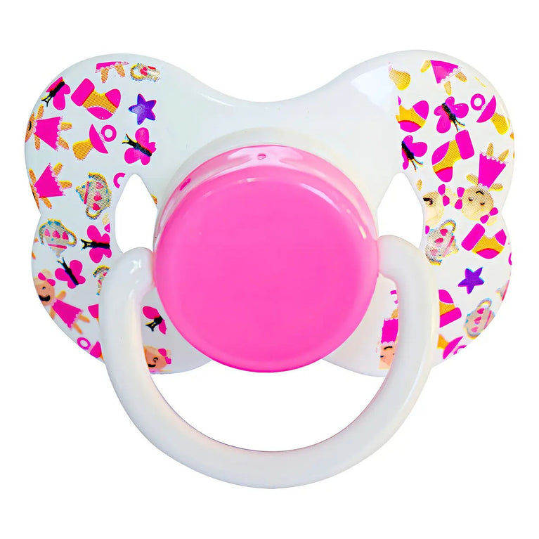 Chupeta Mamita Borboleta Silicone Redondo Rosa