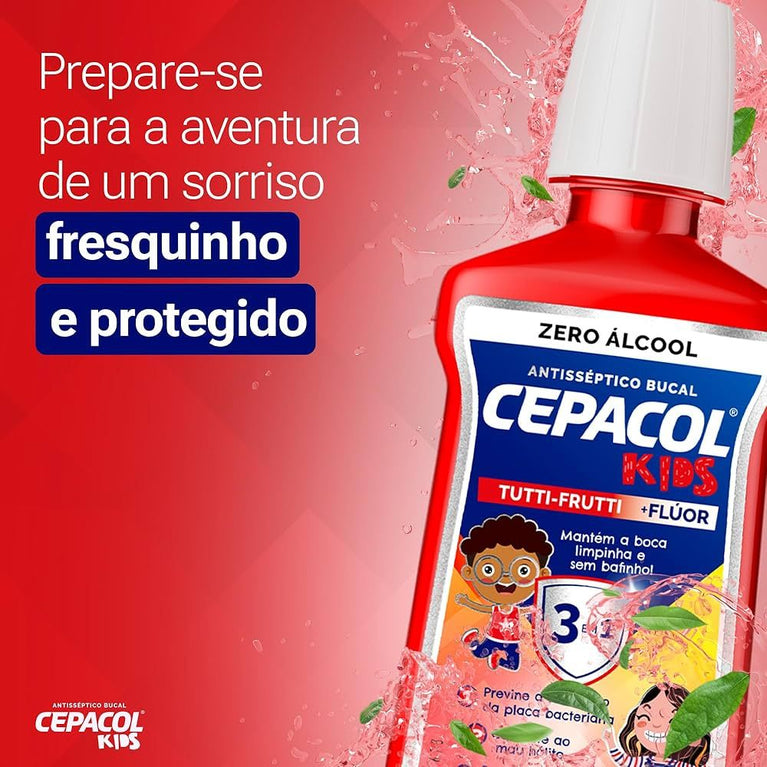 Enxaguante Bucal Cepacol Kids Sem Álcool Sabor Tutti Frutti 250ml