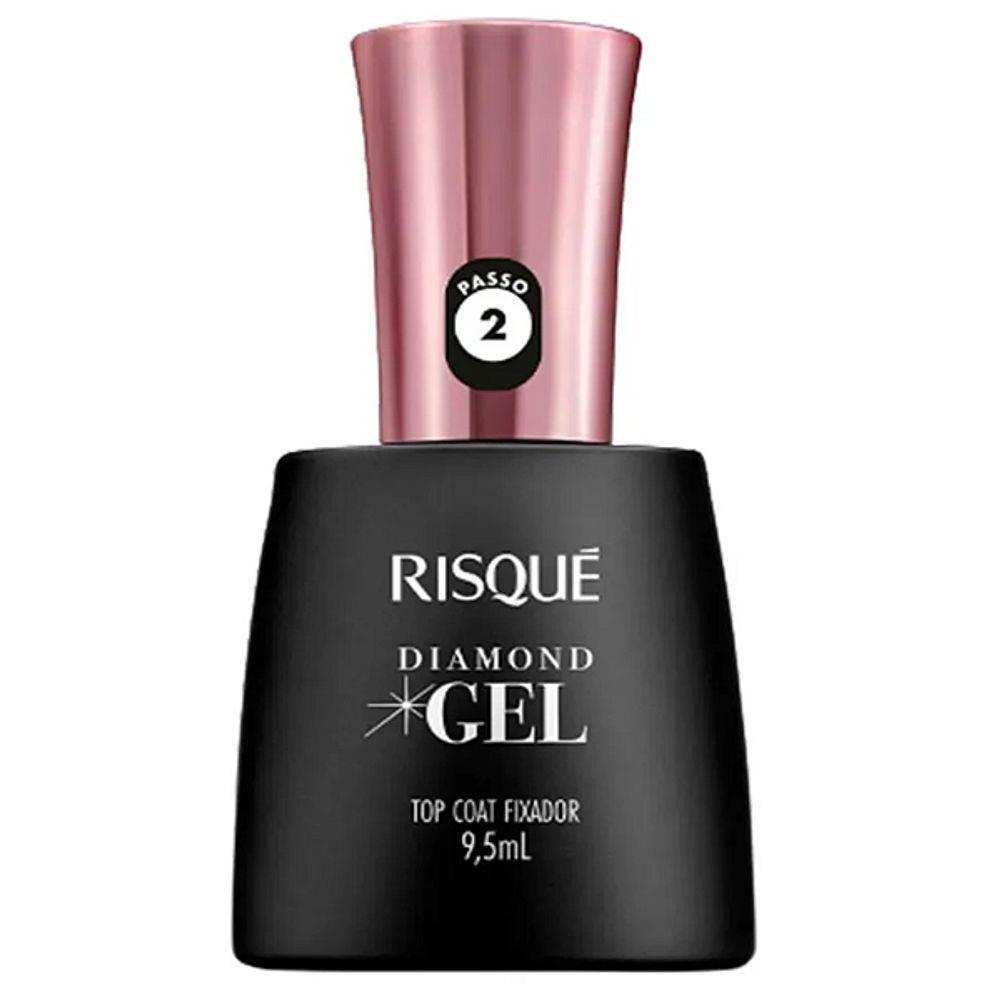 Esmalte Risque Diamond Gel Top Coat Fixador - 9,5ml - Drogaria Poupa Centro