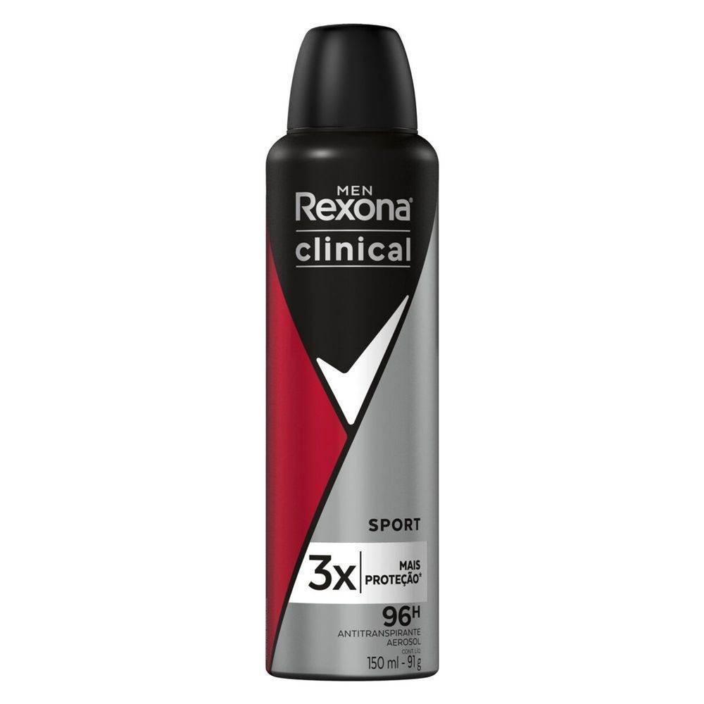 Desodorante Aerosol Rexona Clinical Sport 150ml - Drogaria Poupa Centro