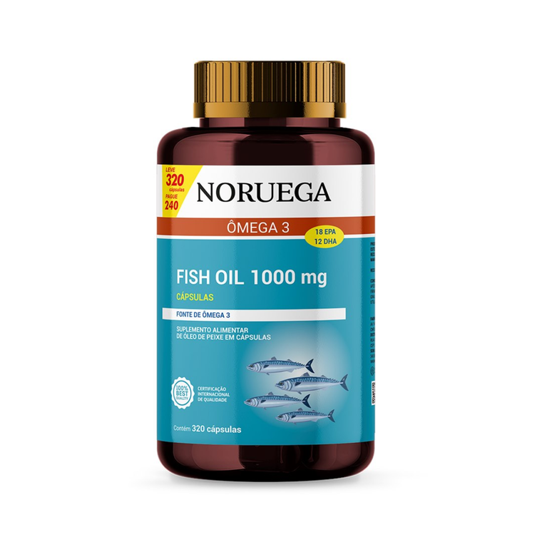 Ômega 3 Fish Oil 1000 Mg Noruega Leve 320 Cápsulas Pague 240 Sidney Oliveira