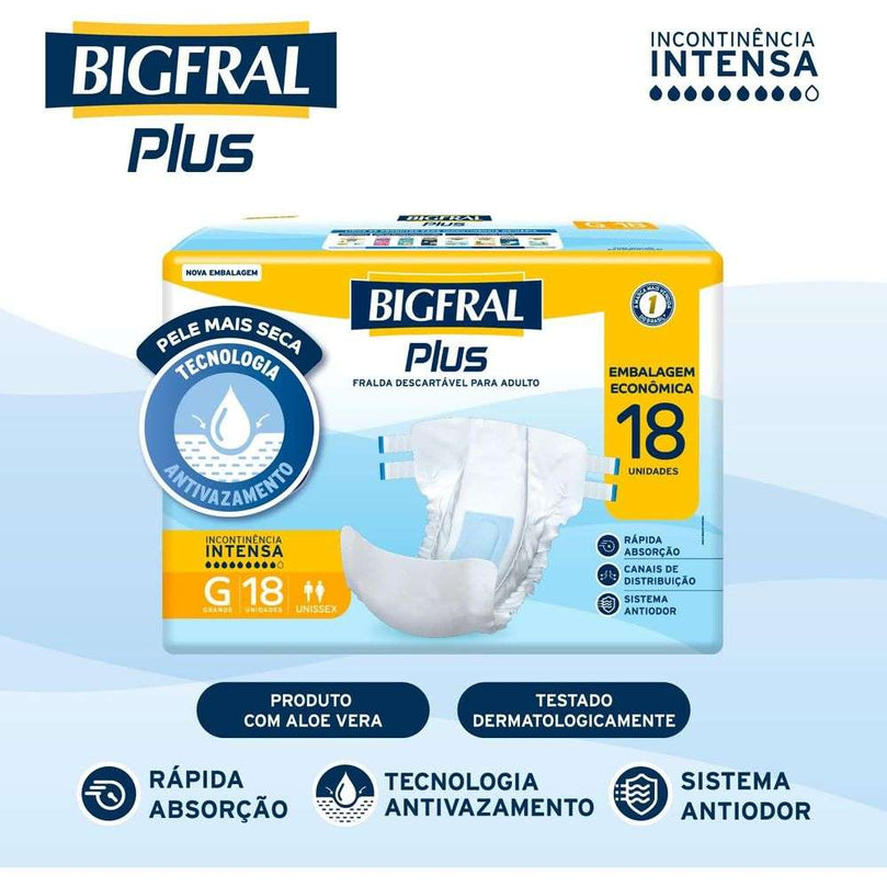 Fralda Bigfral Plus Econômica G 18 Unidades