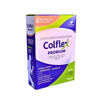 Colflex Probium Colágeno Tipo II Probiótico e Vit D 30 comp VENCIMENTO 11/2026
