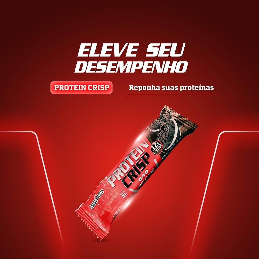 Barra de Proteína Whey Protein Crisp Bar Integralmedica Cookies and Cream 45g