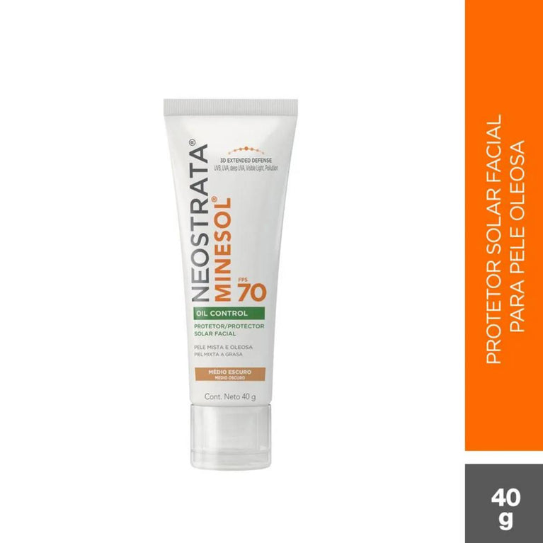 Protetor Solar Facial NeoStrata Minesol Oil Control FPS 70 Médio Escuro 40g