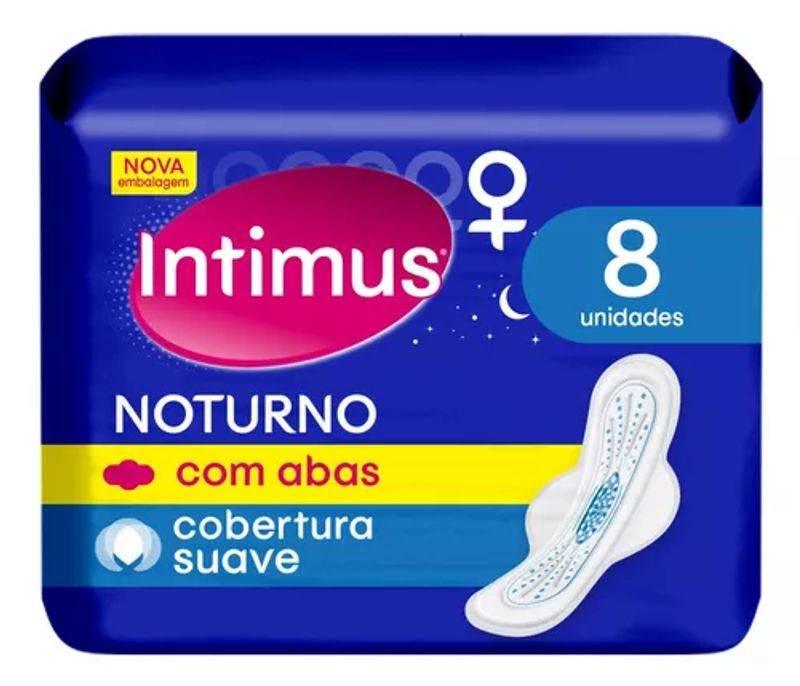 Absorvente Intimus Noturno com abas, suave com 8 unidades - Drogaria Poupa Centro