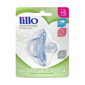 Chupeta de Silicone Lillo Soft Calming Tamanho 2 Azul - 1 unidade
