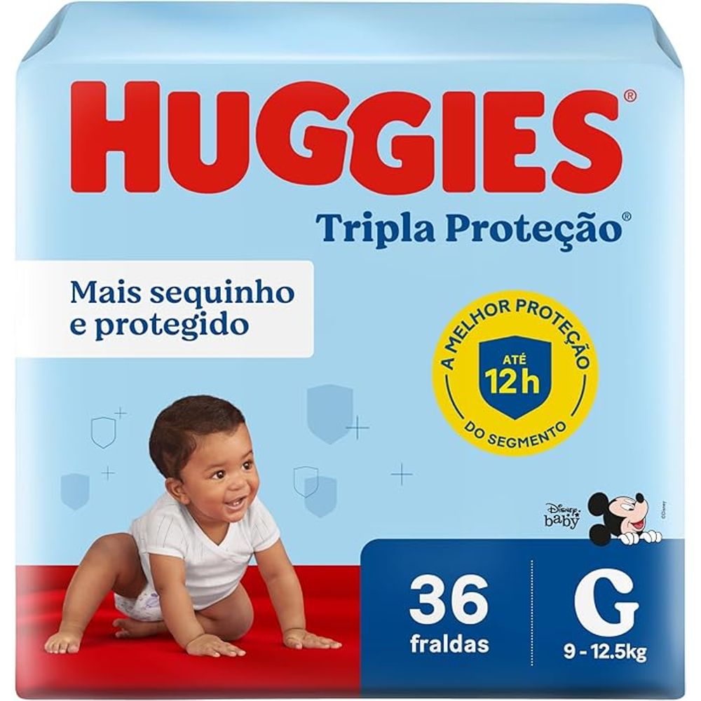Huggies Fralda Tripla Proteção G 36 Un