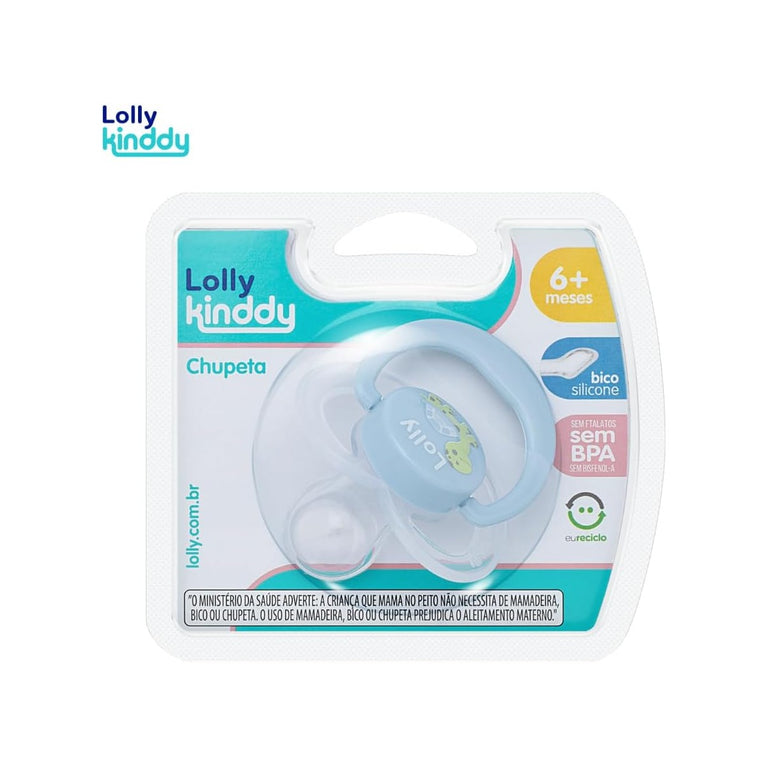 Chupeta Lolly Color Silicone Azul Tam 2