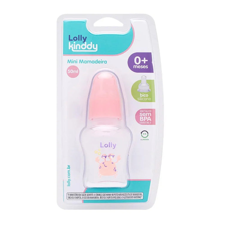 Mini Mamadeira Lolly - 50ml Rosa