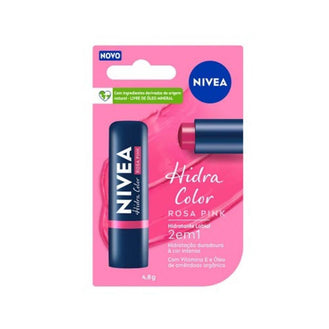 HIDRATANTE LABIAL NIVEA HIDRA COLOR 2 EM 1 ROSA PINK 4,8G - Drogaria Poupa Centro