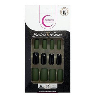 Unhas Fhaces Brilho/Fosca Verde Militar - 36 Unidades - Drogaria Poupa Centro