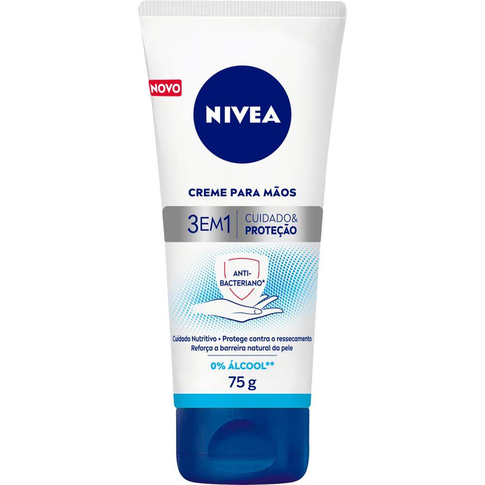 Creme para as Mãos Nivea 3 em 1 Antibacteriana 75g - Drogaria Poupa Centro