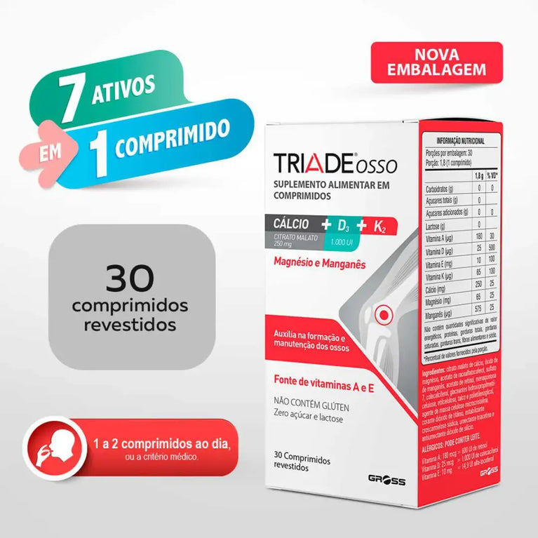 Polivitamínico Triade Osso 30 comprimidos