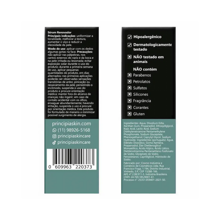 Principia Sérum Skincare 10% Ácido Lático + 5% Ácido Kójiko Al-10 com 30ml
