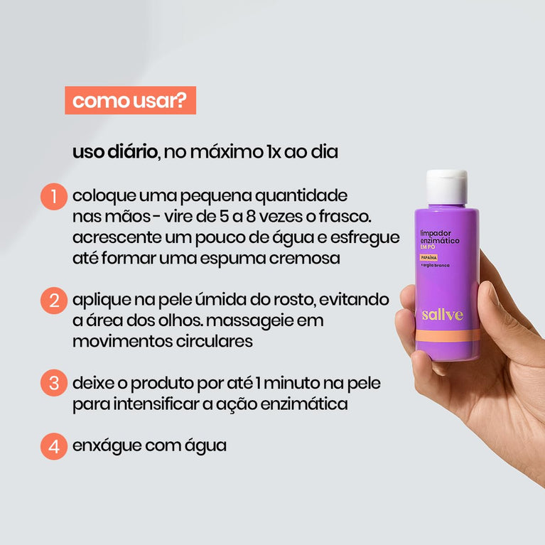 Sallve Limpador Enzimático Em Pó 30G Papaína