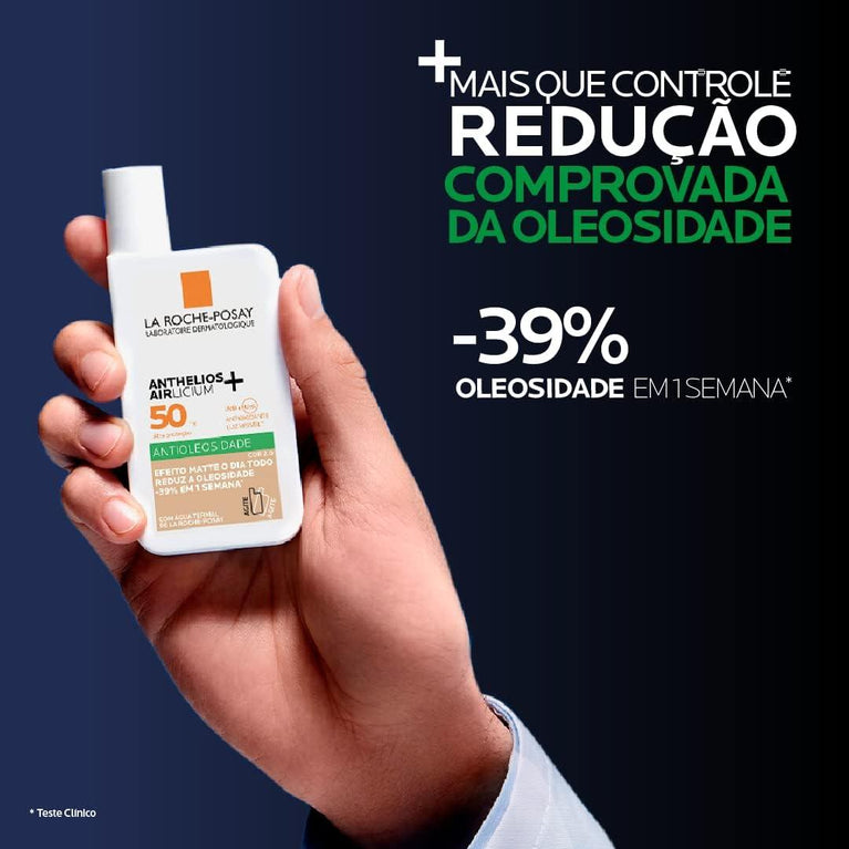 Protetor Solar Facial La Roche-Posay Anthelios Airlicium Fluido Antioleosidade Com Cor 2.0 FPS 50 - 40ml