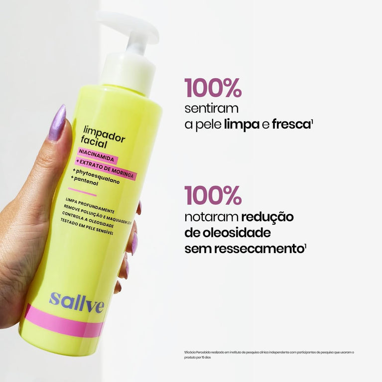 Limpador Facial Sallve 300ml Niacinamida e Extrato de Moringa