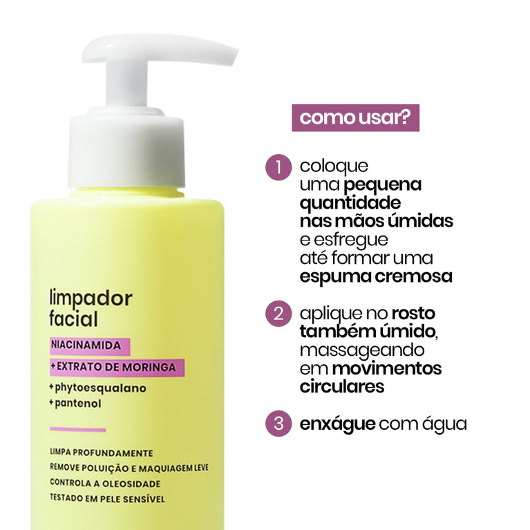 Limpador Facial Sallve 300ml Niacinamida e Extrato de Moringa