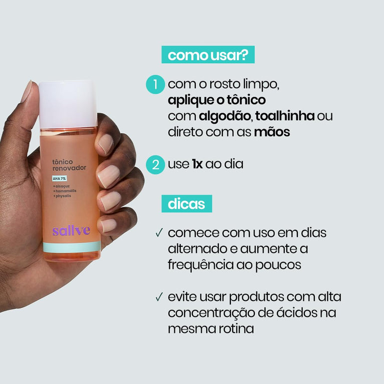 Sallve Tônico Renovador 120Ml - Aha 7%