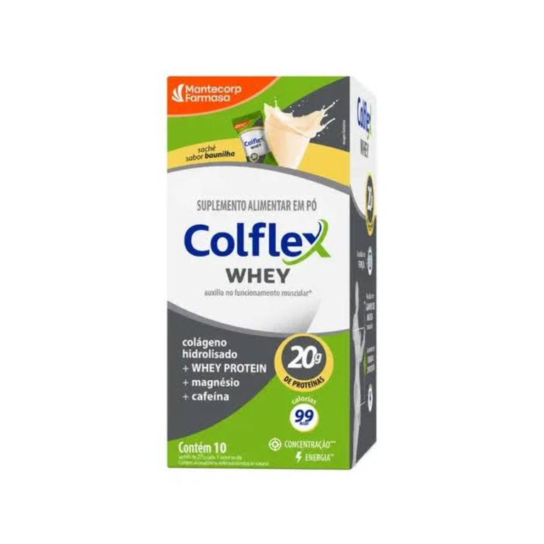 Colflex Whey 20g proteína 10 sachês Baunilha
