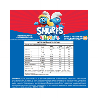 Suplemento Infantil Os Smurfs Vitaminas Solução Oral 120ml
