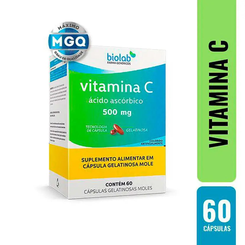 Vitamina C 500mg Com 60 cápsulas Biolab