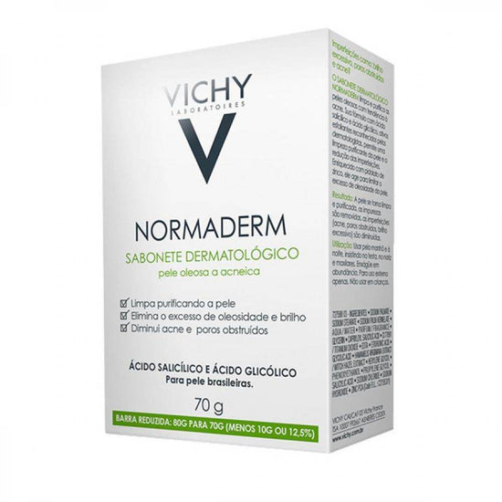 Sabonete Dermatológico De Limpeza Facial Vichy Normaderm - 1 Unidade 70g - Drogaria Poupa Centro