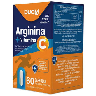Arginina com Vitamina C 60 Cápsulas Duom - Drogaria Poupa Centro