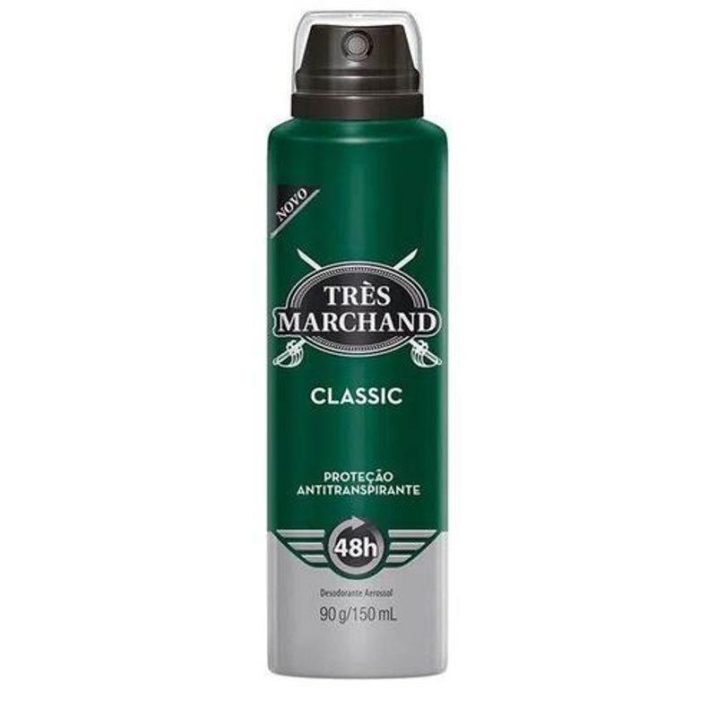 Desodorante Masculino Tres Marchand classic, aerossol com 150mL - Drogaria Poupa Centro