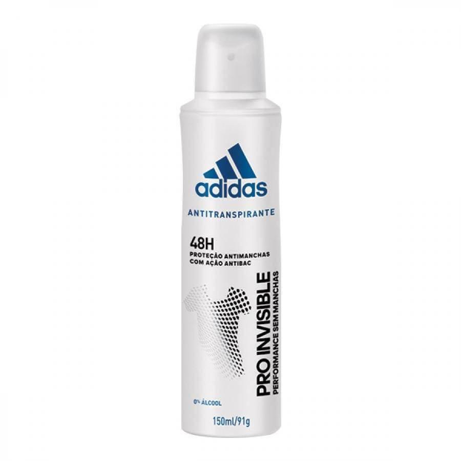 Desodorante Feminino Adidas pro invisible, aerossol, 150mL - Drogaria Poupa Centro