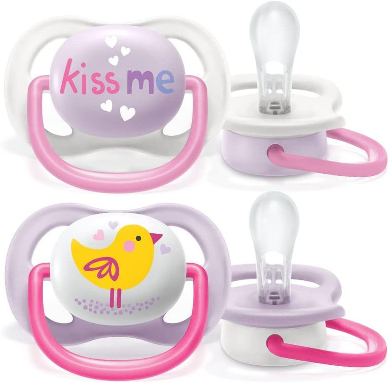 Chupeta Ultra Air 0-6 Meses Philips Avent Girl Decorada Dupla