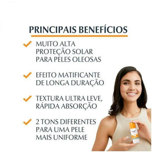 Protetor Solar Facial FPS70 Eucerin Sun Oil Control Tinted Claro 50G - Drogaria Poupa Centro