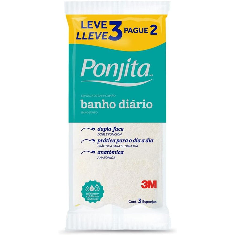Esponja Banho C/3 Ponjita
