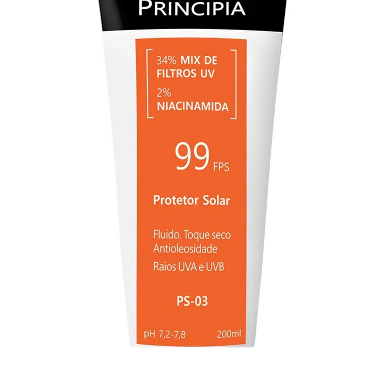 Principia Protetor Solar Corporal 34% Mix de Filtros Uv + 2% Niacinamida Fps 99 Ps-03 com 200ml