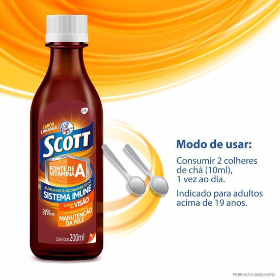 Emulsão Scott Laranja 200ml - Drogaria Poupa Centro