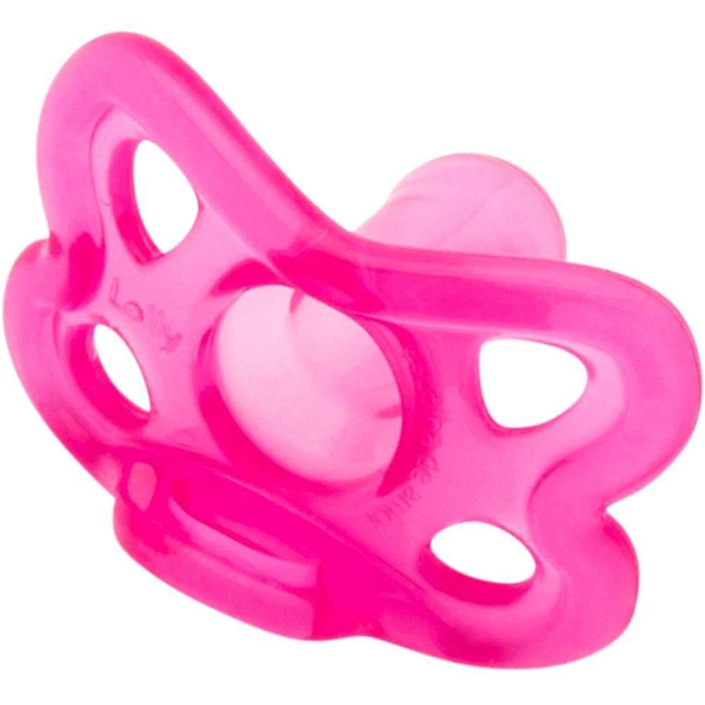 Chupeta Lolly Silicone 6+M Rosa - Drogaria Poupa Centro